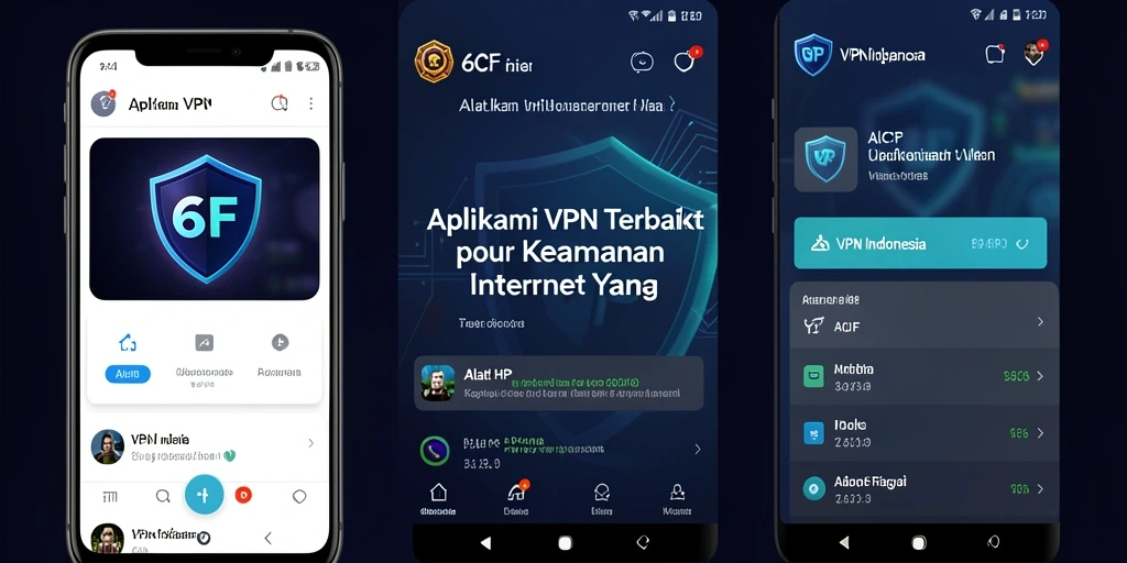 Tampilan antarmuka sederhana aplikasi VPN 6CF.