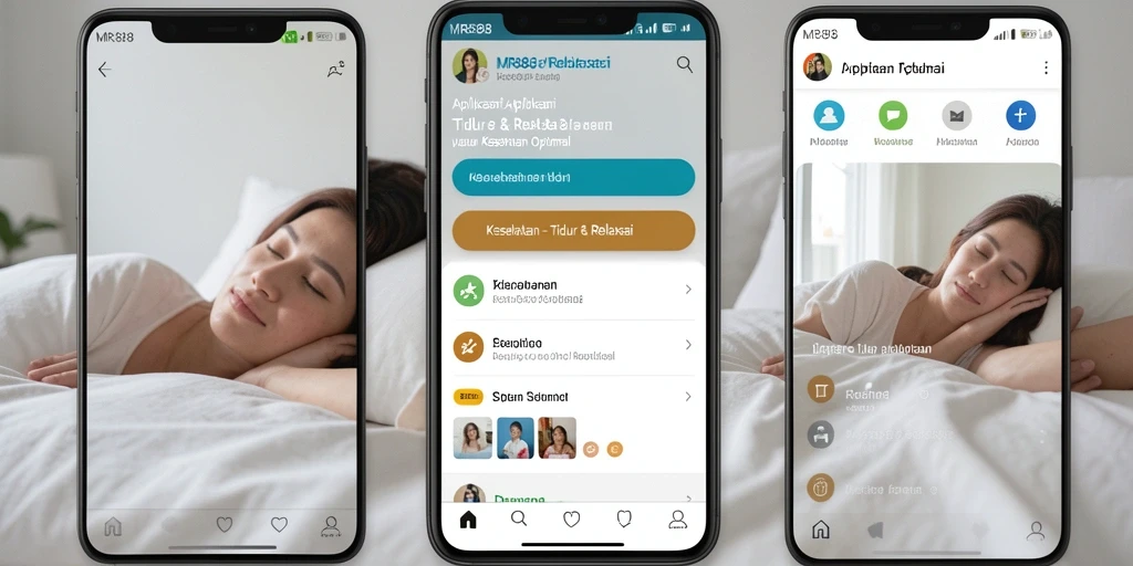 Antarmuka aplikasi MR888 yang ramah pengguna untuk tidur dan relaksasi.