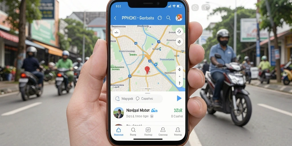 Antarmuka PPHOKI menampilkan navigasi motor yang jelas dan informatif.