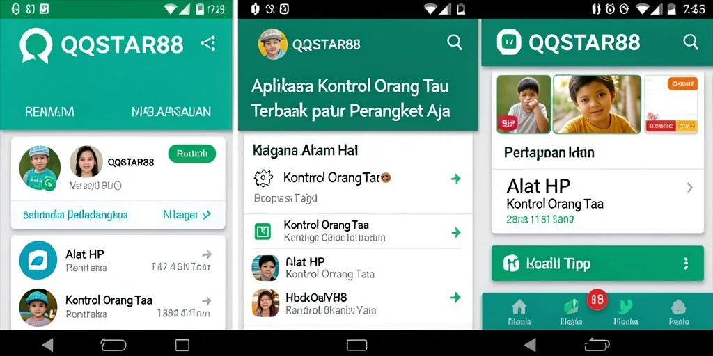 Tampilan antarmuka intuitif QQSTAR88 yang memudahkan pengawasan anak.