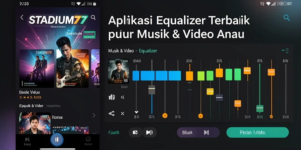 Antarmuka sederhana dan fungsional dari STADIUM77 Equalizer.