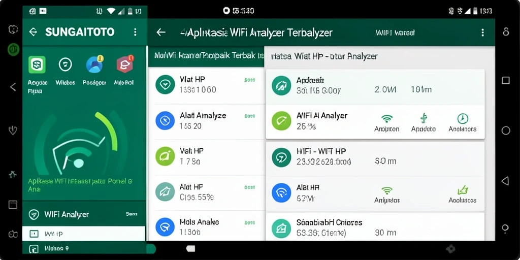 Tampilan antarmuka SUNGAITOTO yang sederhana namun informatif untuk analisis jaringan WiFi.