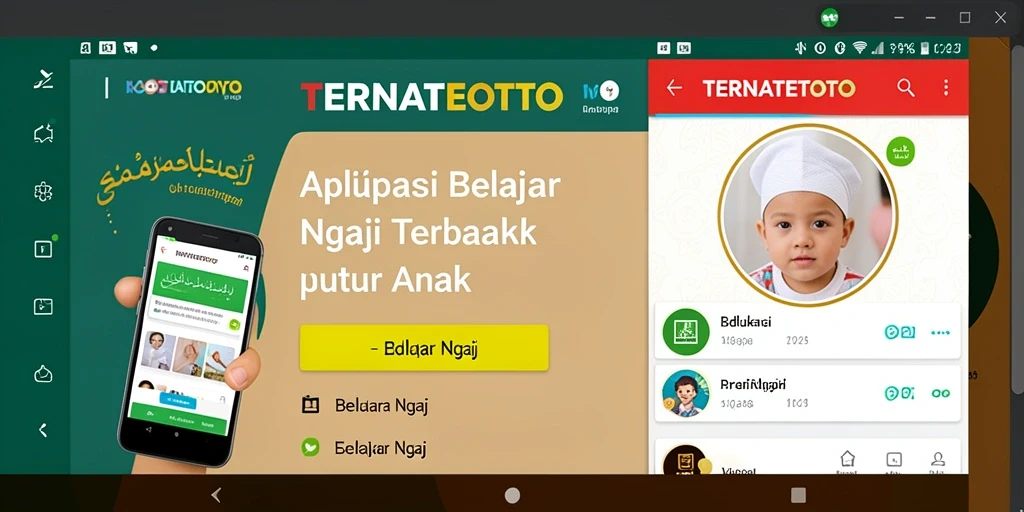 Tampilan antarmuka TERNATETOTO yang menarik untuk belajar mengaji.