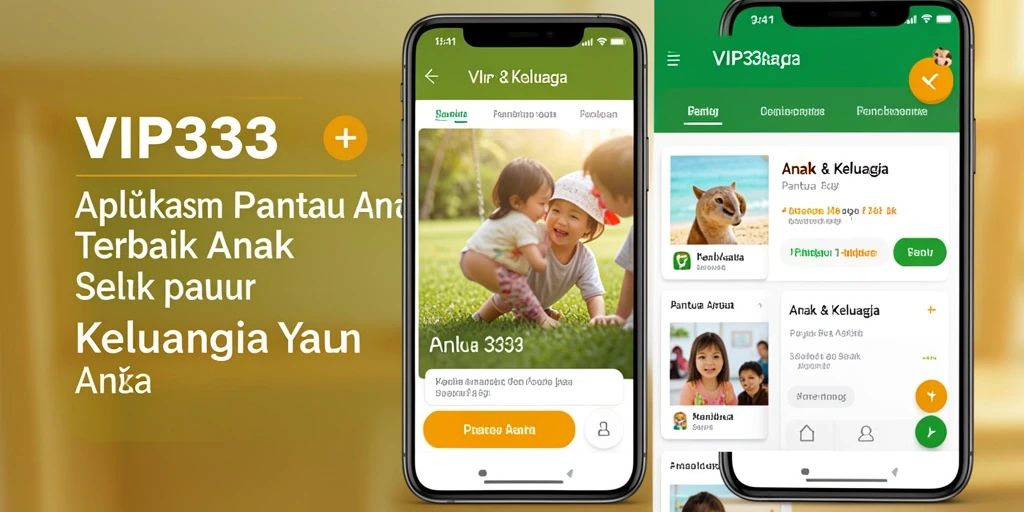 Antarmuka pengguna aplikasi VIP333 untuk pemantauan anak.